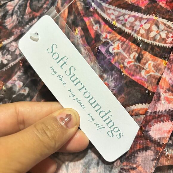 NWT Soft Surroundings Multicolor Tapestry Floral Paisley Tasha Top Plus Size 3X - Picture 5 of 9